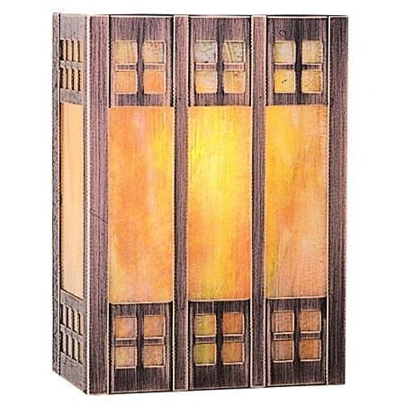Arroyo Craftsman 9" Glasgow "Ada" Sconce, Rustic Brown, Clear Seedy Glass GSADA-9CS-RB
